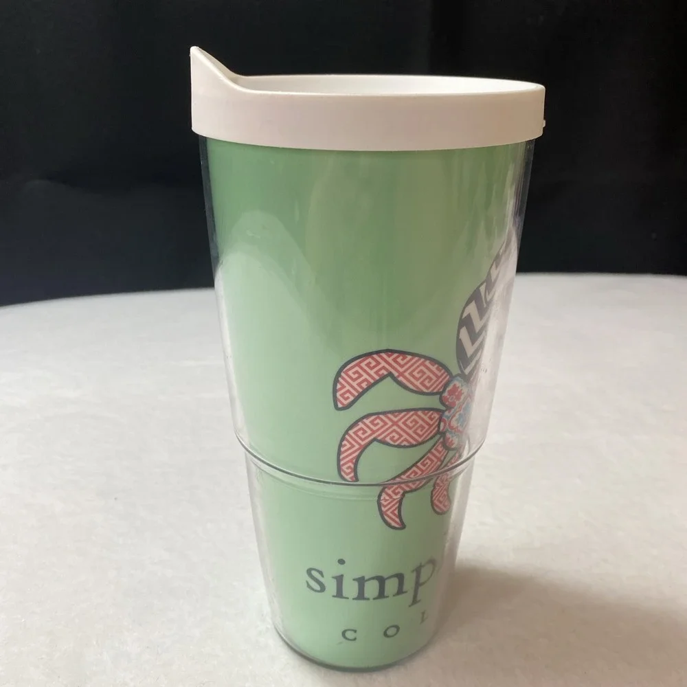 Tervis Simply Southern Tumbler 24oz Mint Green Crab Logo Insulated Cup Coastal